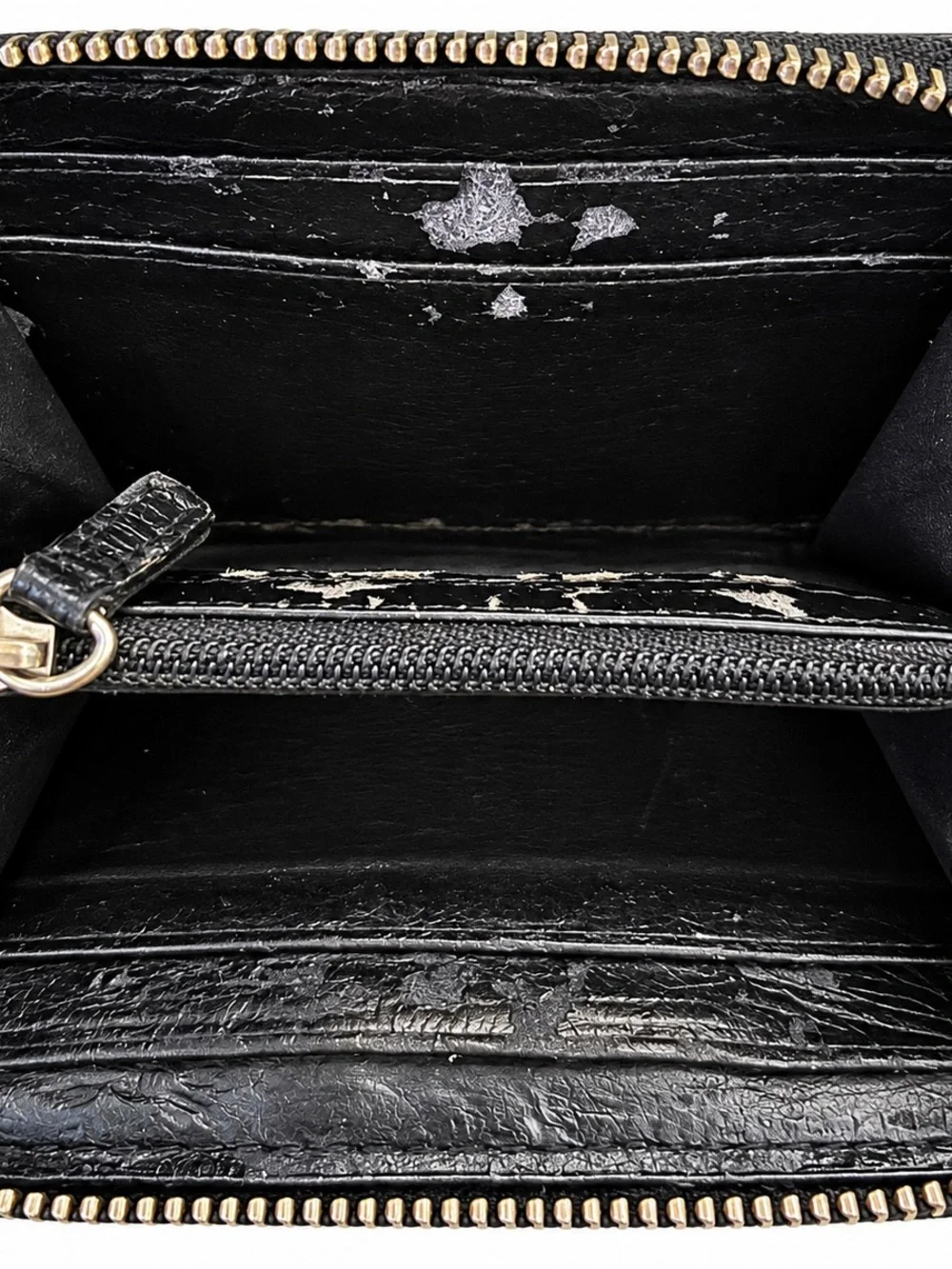 Coach Black & Cream Signature Zip Card Case Wallet (Callouts)